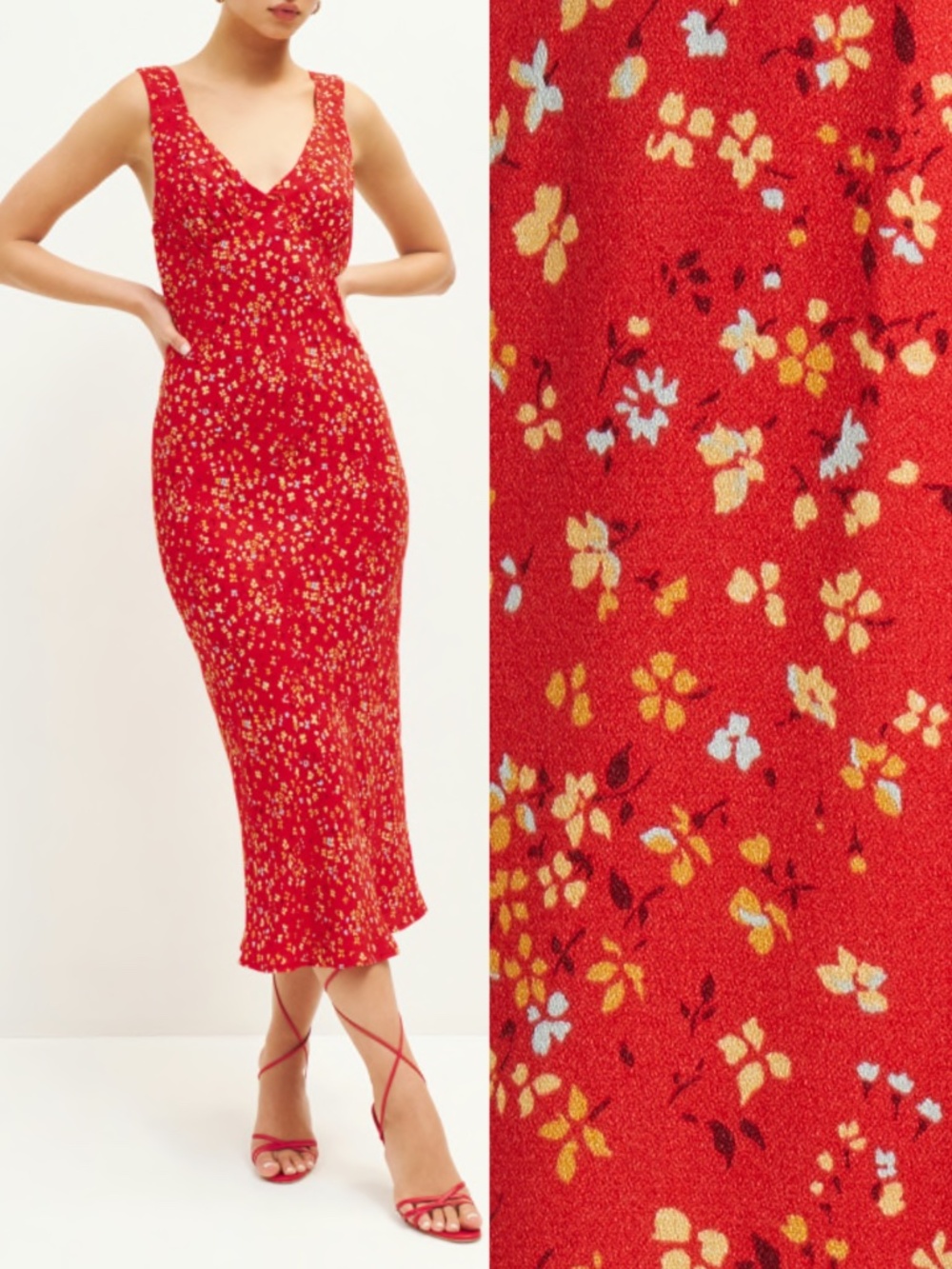 NEW Reformation Beauden Dress Baila Large